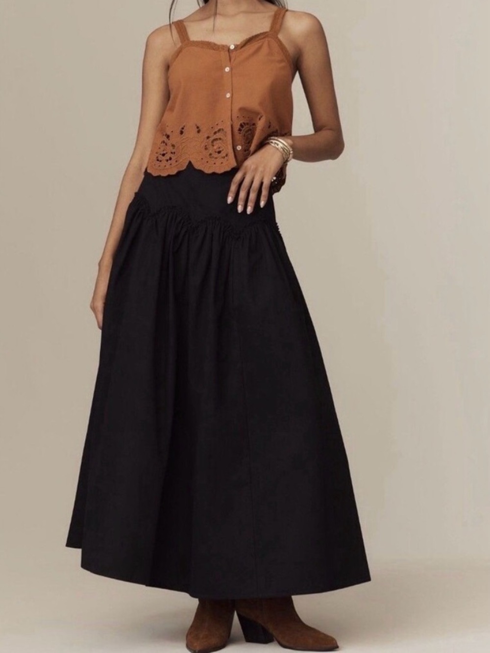 Mare Mare x Anthropologie Basque Waist Maxi Skirt